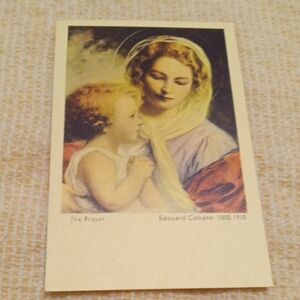 Vintage Religious Art Print - The Prayer by Edouard Cabane